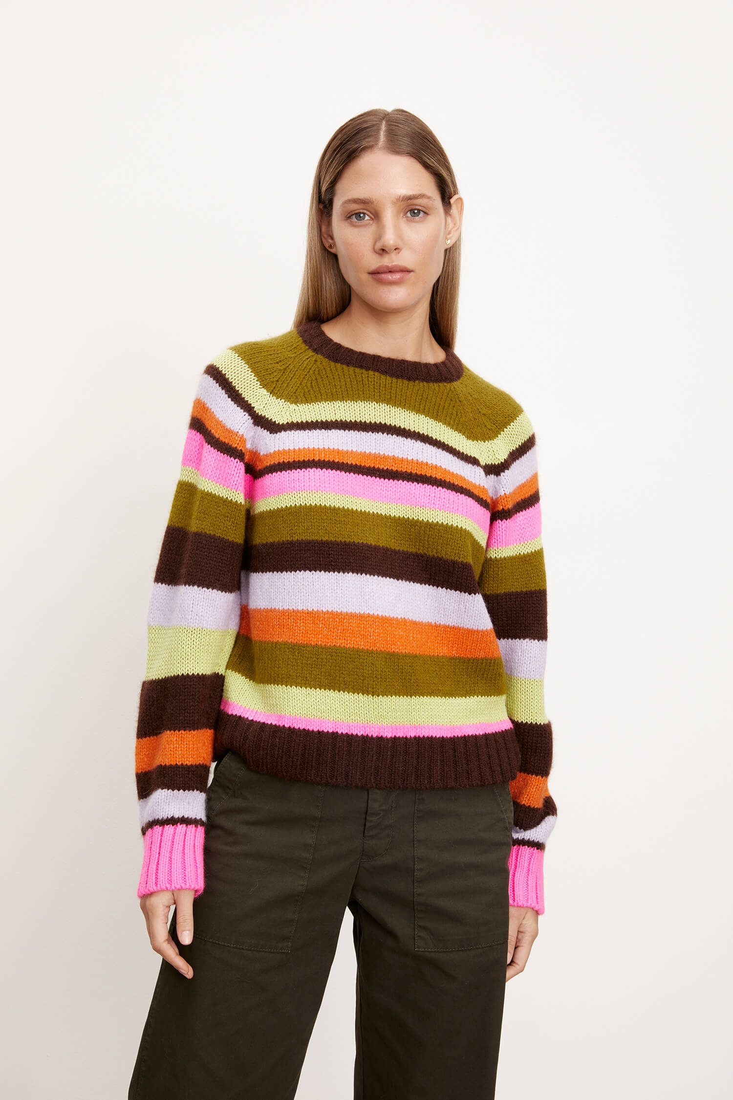 Velvet - Nessie Crew Sweater in Multi