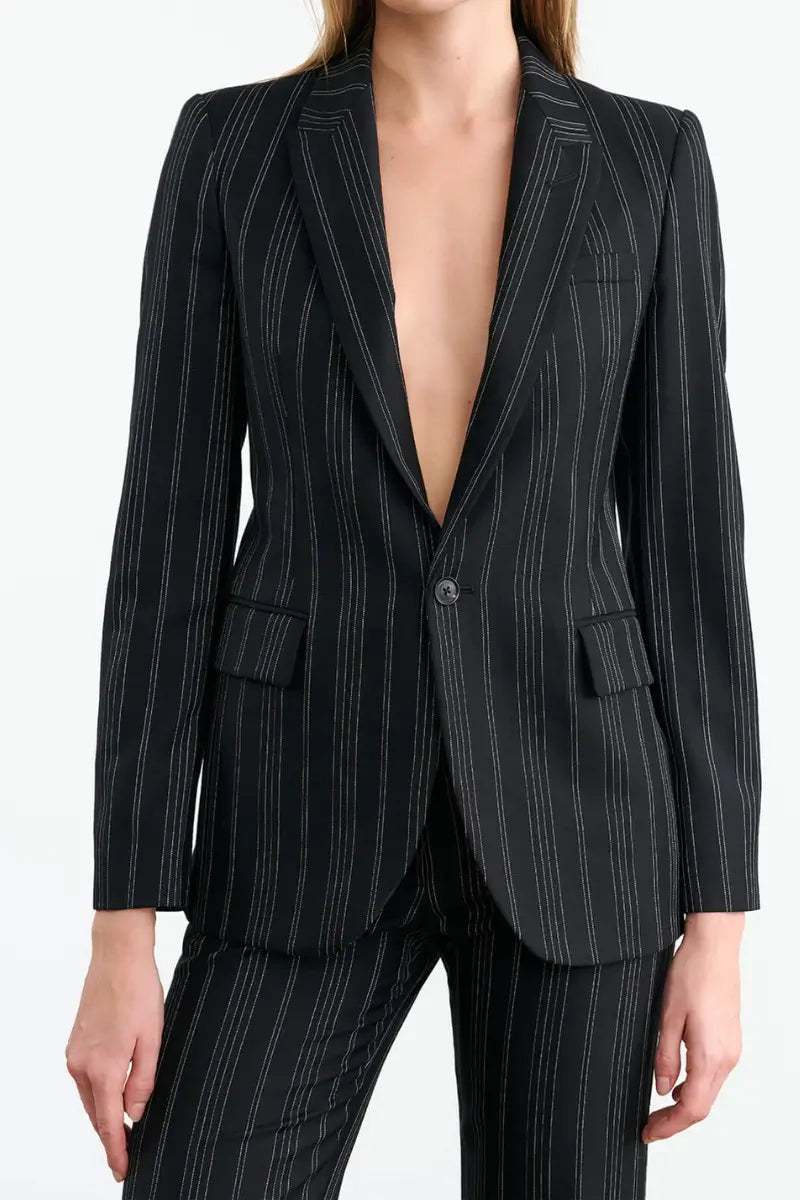 Nili Lotan - Anabel Tailored Jacket in Black Pinstripe