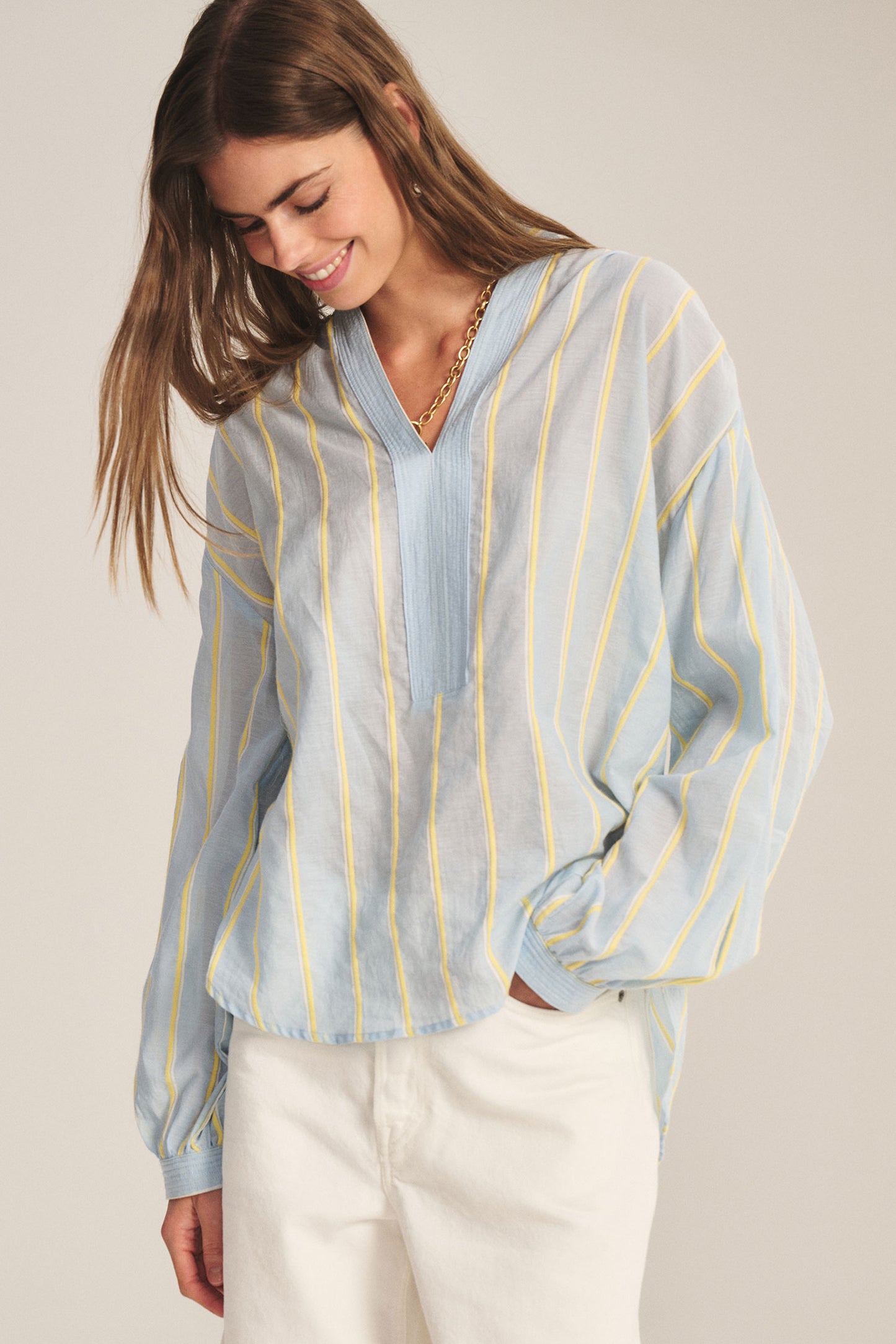 Velvet - Analyn Boho top in Blue