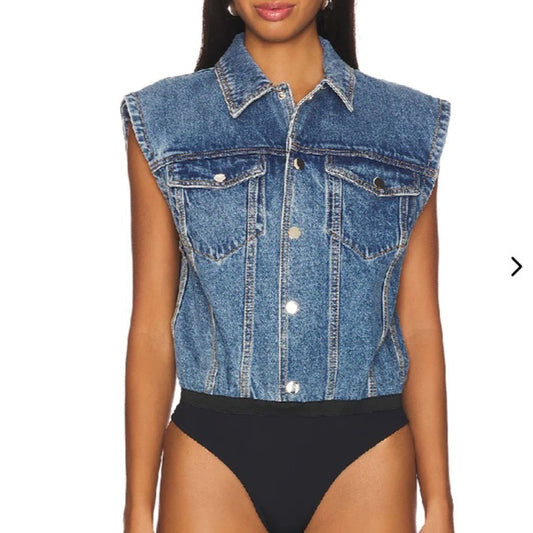 Ronny Kobo - Carlyle Bodysuit in Light Wash blue