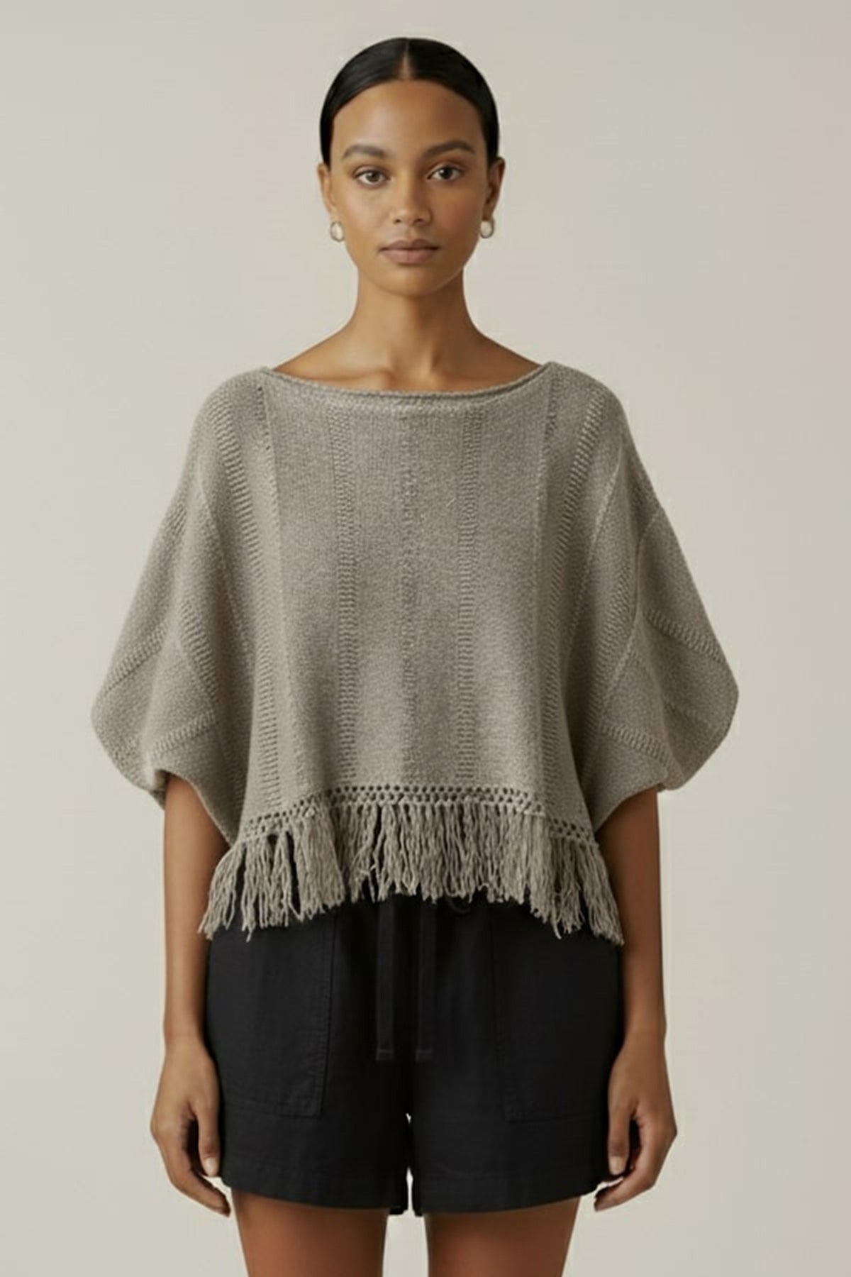 Velvet - Katarina Boatneck top in Stone