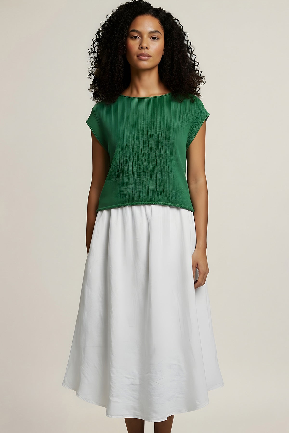 The Milou Sweater is a polished warm-weather layer with effortless appeal. Crafted from cotton tape yarn in a relaxed