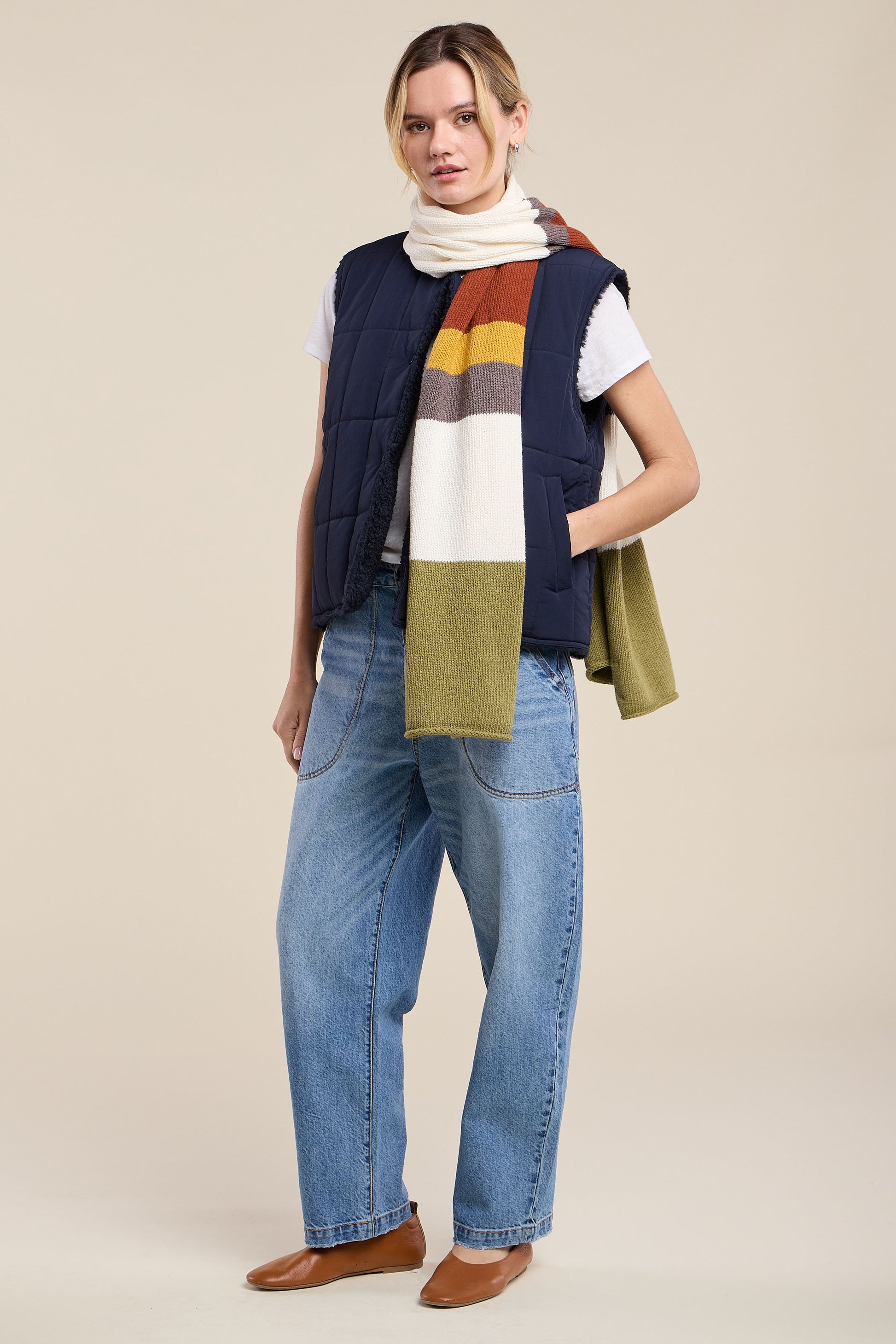 Velvet - Jade Striped Scarf