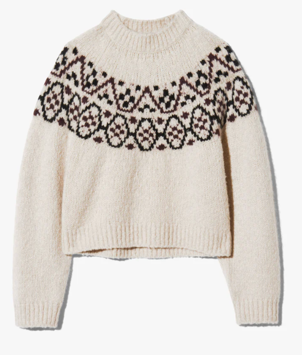 Nili Lotan - Chrissy Sweater in Beige Melange fairisle