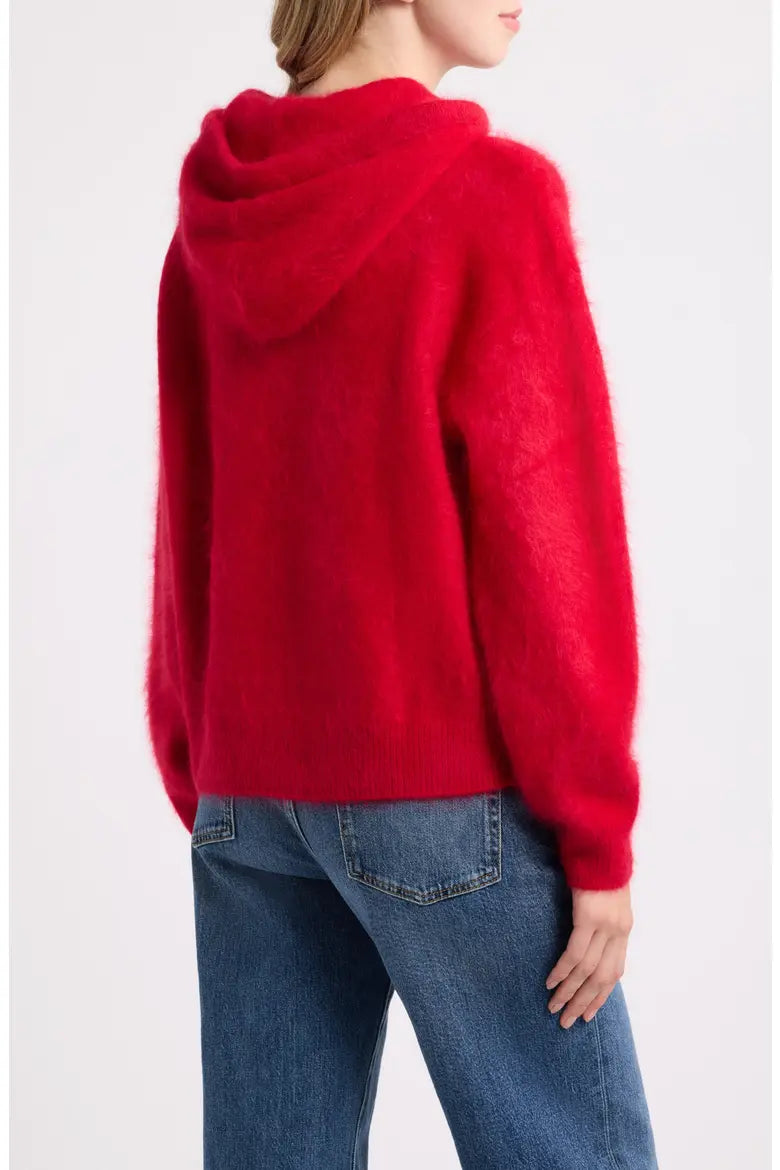 Rag & Bone - Jada Brushed Cashmere Hoodie in red