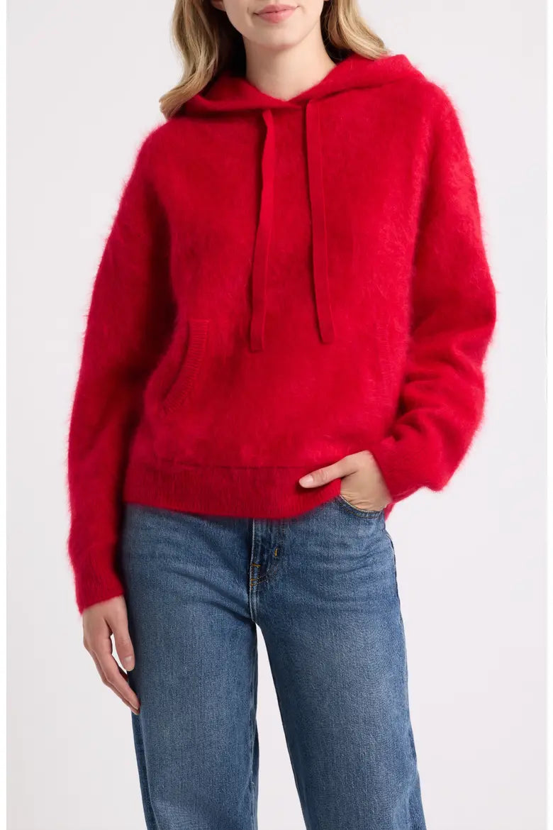 Rag & Bone - Jada Brushed Cashmere Hoodie in red