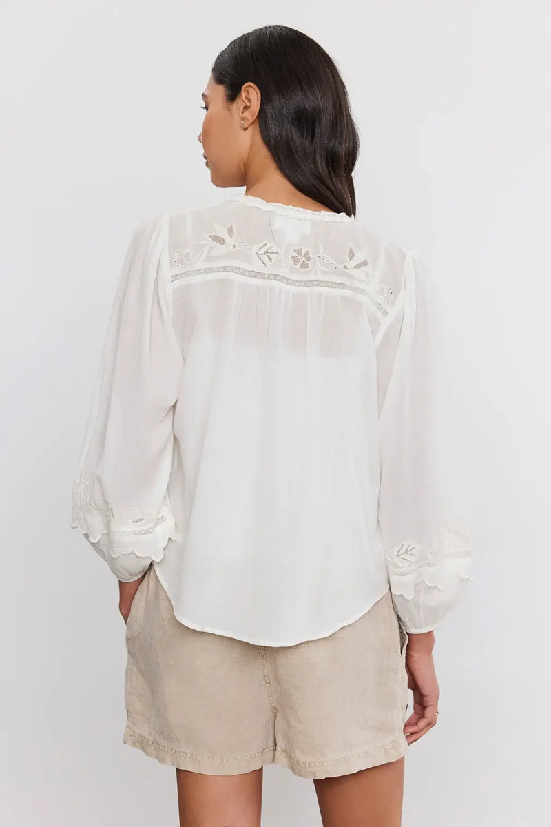 Velvet - Arianne top in off white