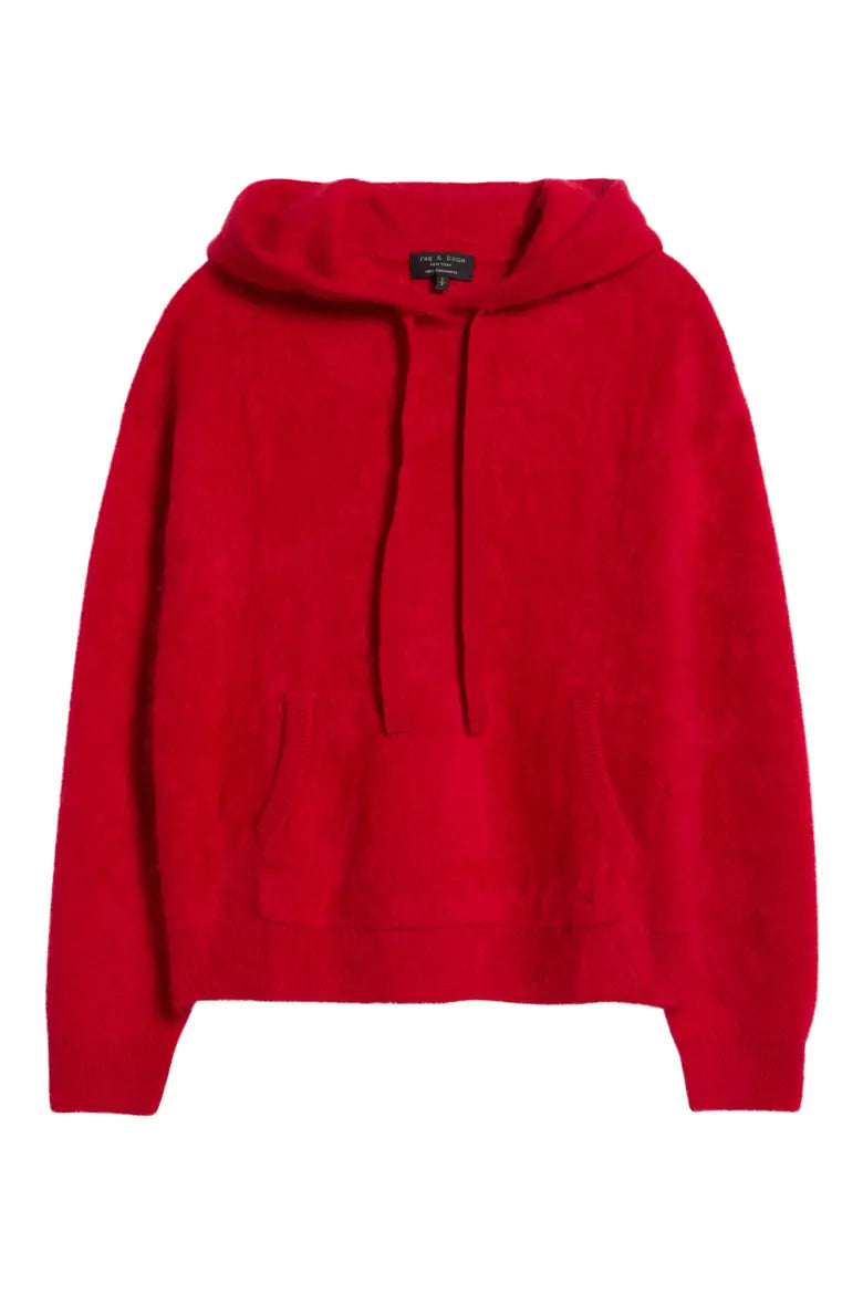 Rag & Bone - Jada Brushed Cashmere Hoodie in red