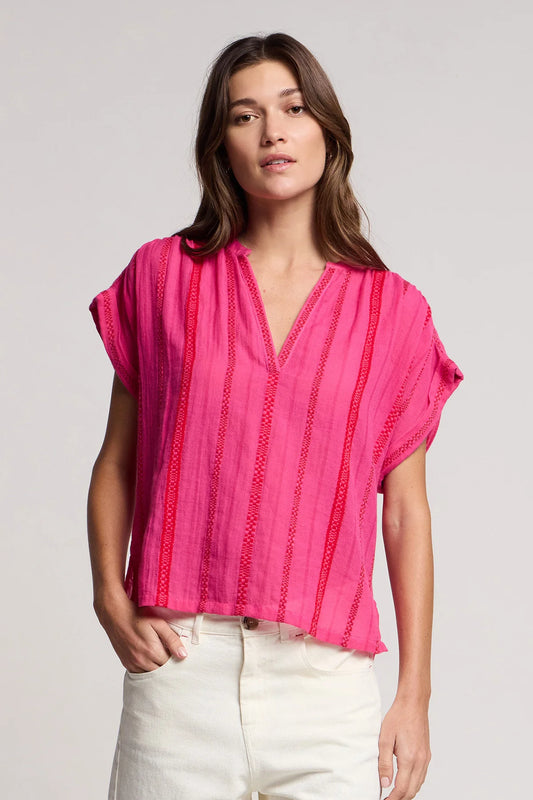 Velvet - Tallulah top in Pink red