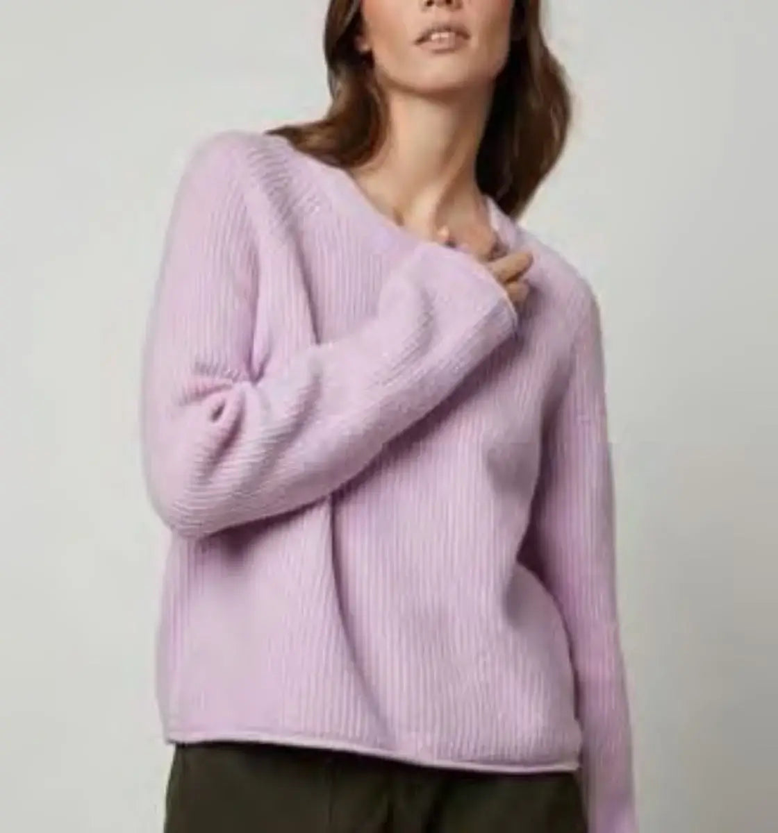 Velvet - Gigi long sleeve Crew Top in Lilac