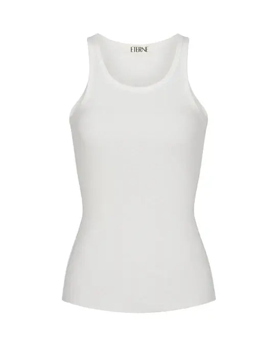 Eterne - High Neck Fitted Tank in Cream