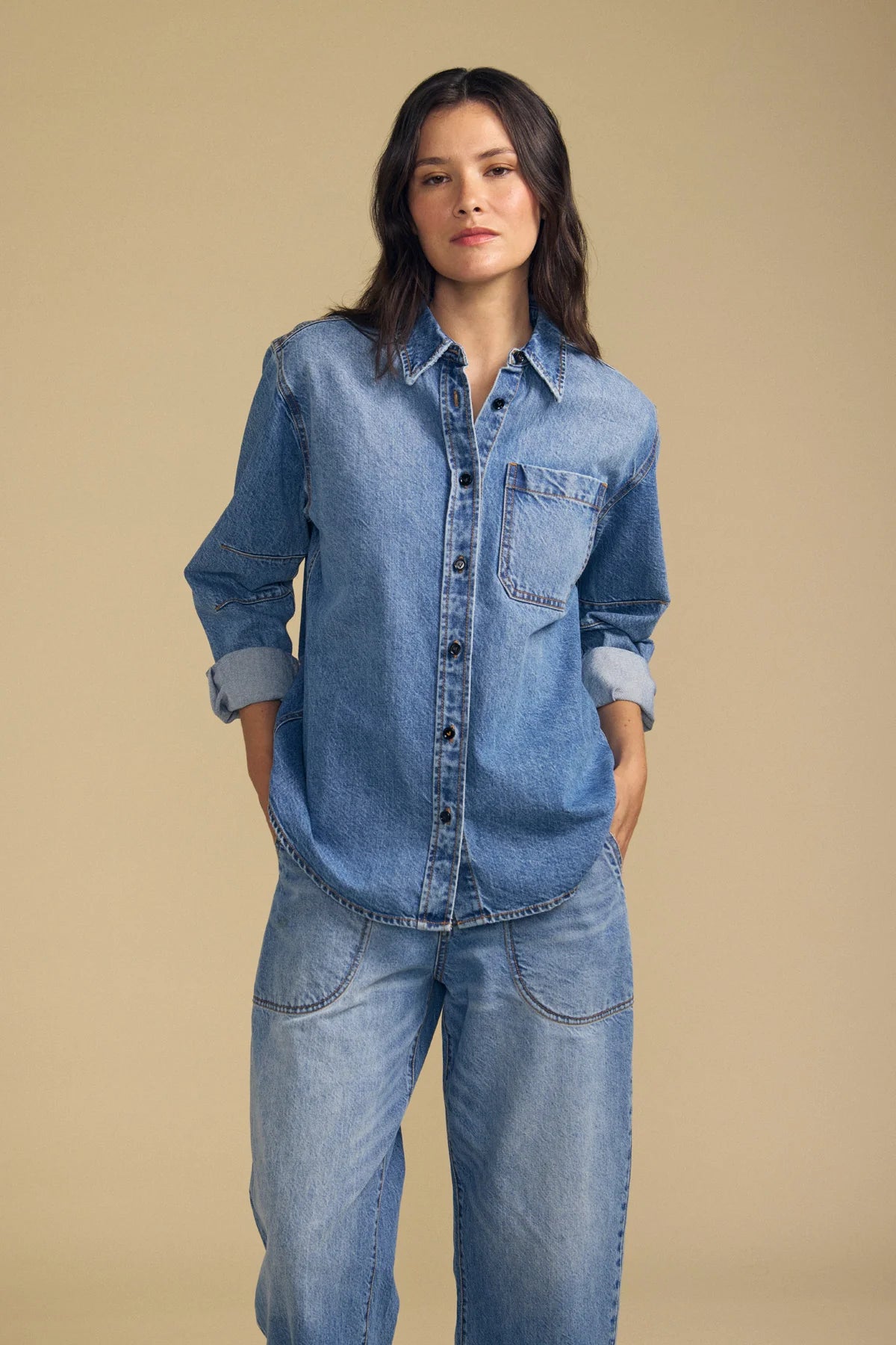 Velvet - Clementine denim shirt