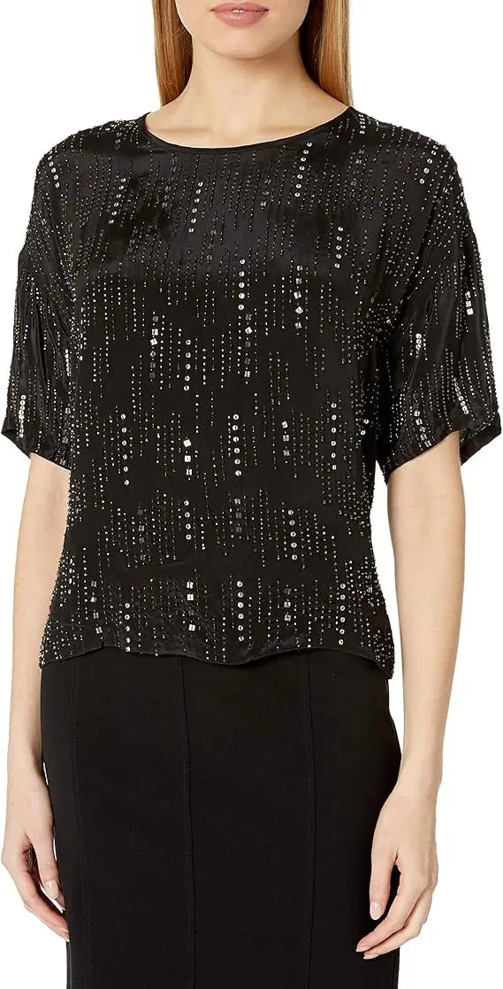 Velvet - Jonelle top in black sequins