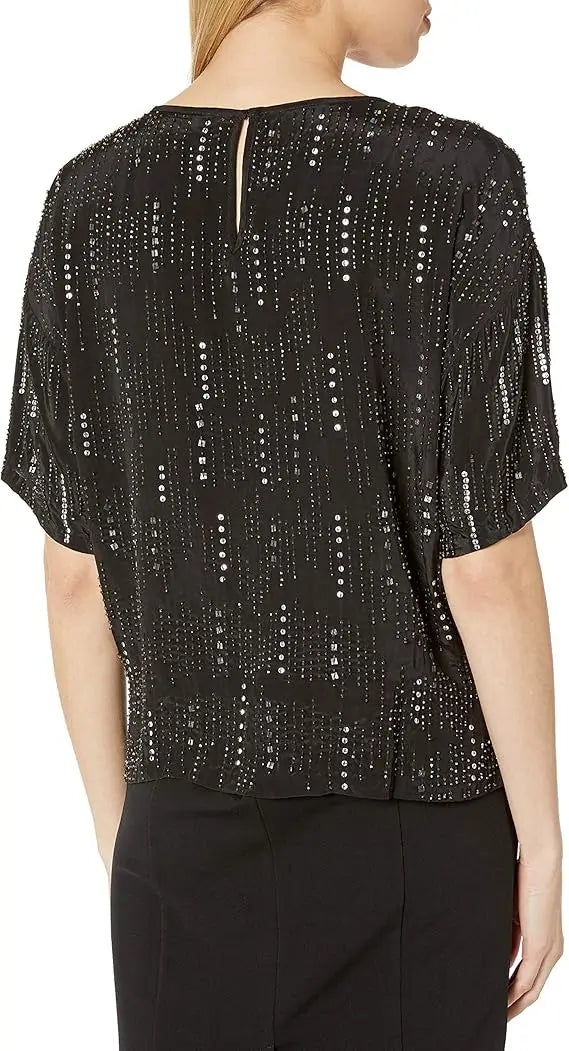 Velvet - Jonelle top in black sequins