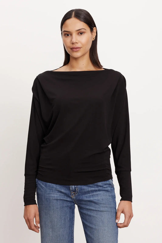 Velvet - Bess dolman top in Black