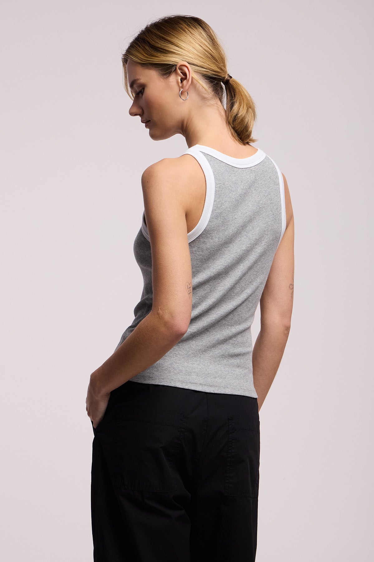 Velvet - Lindy Tank Top in Heather gray/white
