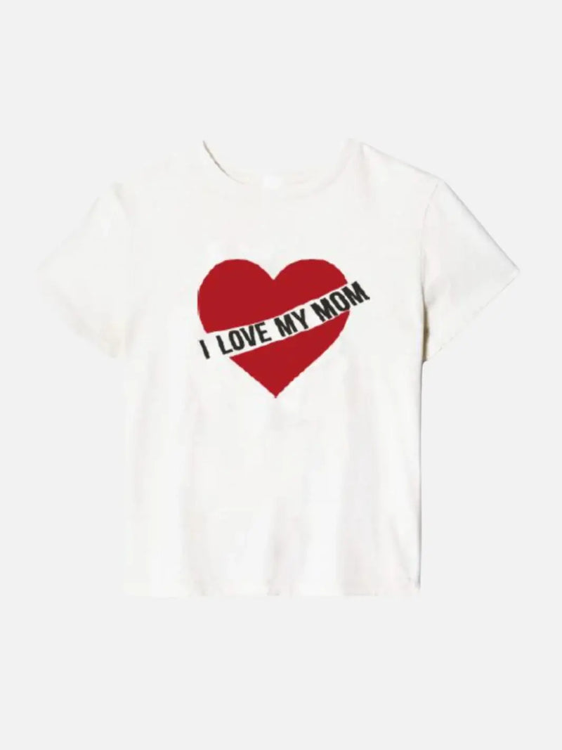 RE/DONE - Classic Tee "I Love My Mom"- Vintage White