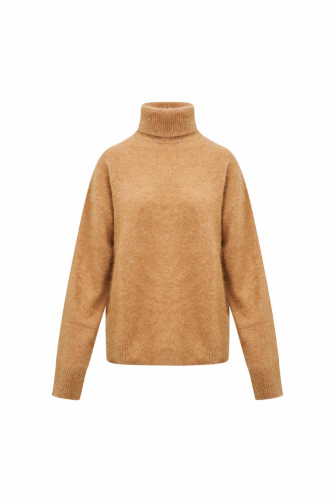 Love Shack Fancy - Nia Turtleneck in brown sugar
