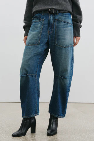 Woman wearing blue Shon Jean from Nili Lotan in Bedford Wash