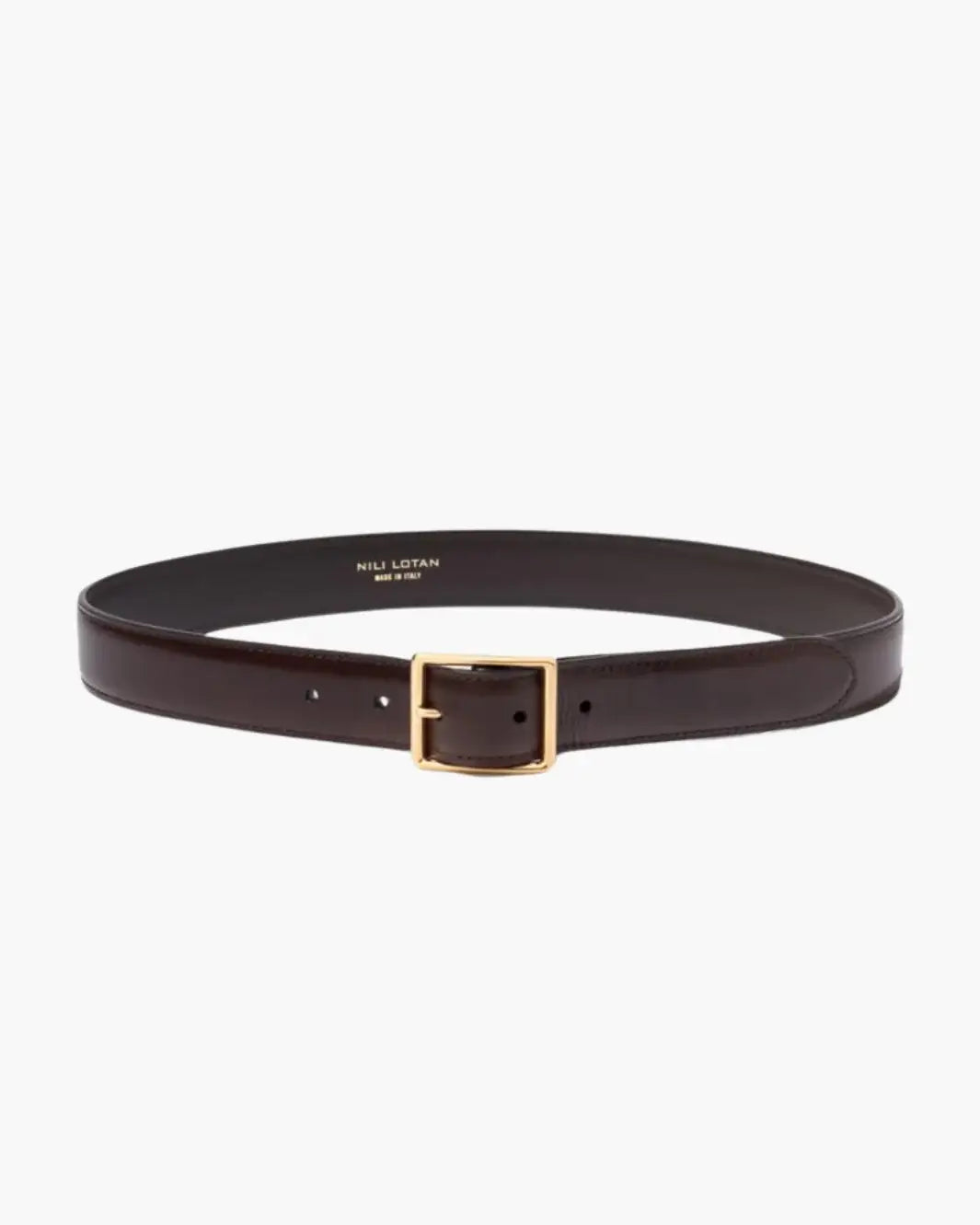 Nili Lotan - Gabriele Belt in Espresso w/antique Gold Buckle