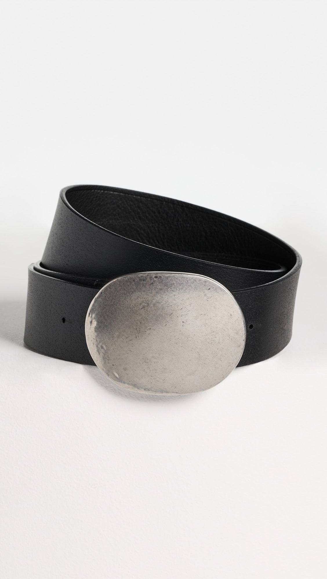 Nili Lotan - Wayne belt black w/silver buckle