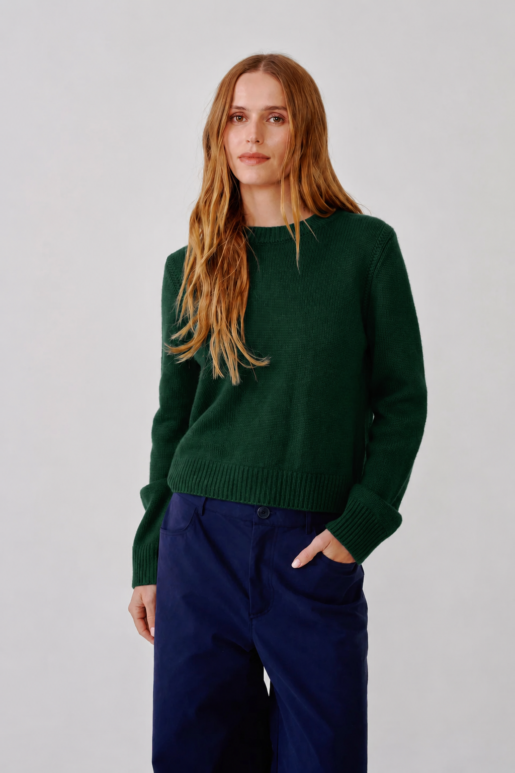 SABLYN - Noa Crewneck Cashmere Sweater in hunter green