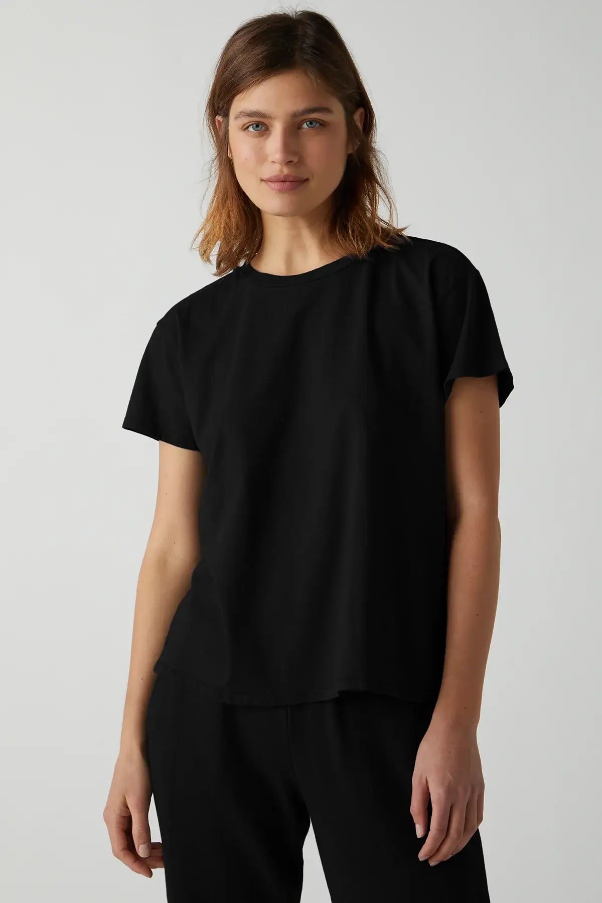 Velvet - Topanga crew neck Top in Black