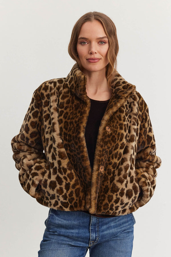 Velvet - Valli faux Fur jacket leopard