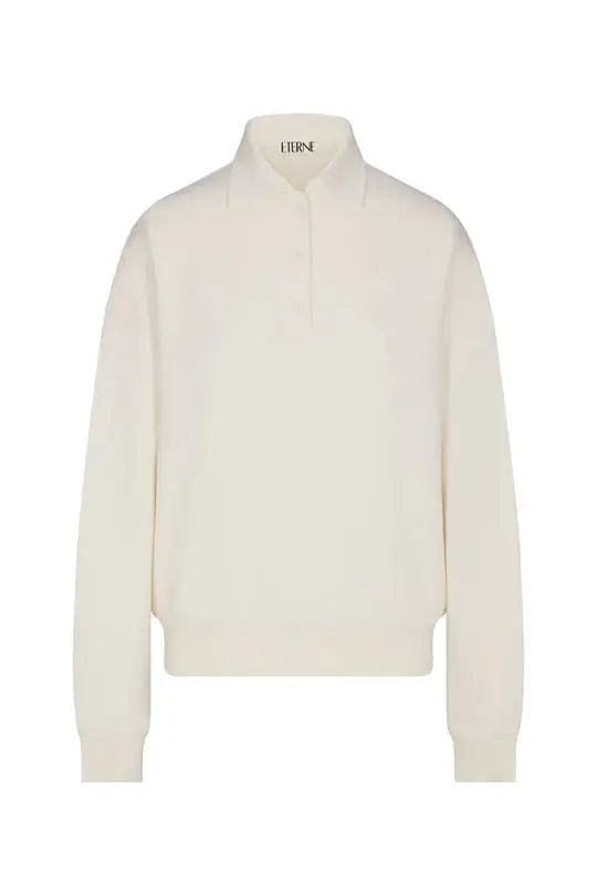 Eterne - Oversized Polo Sweatshirt in Cream