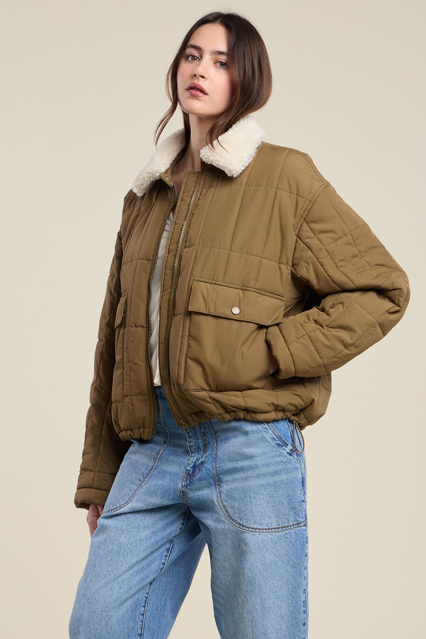 Velvet - Noa Collared Jacket in Outback