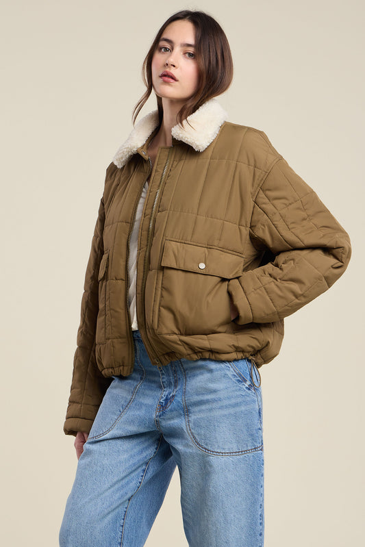 Velvet - Noa Collared Jacket in Outback