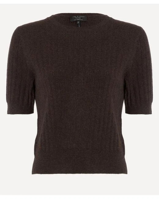 Rag & Bone - Wren short sleeve crew in brown
