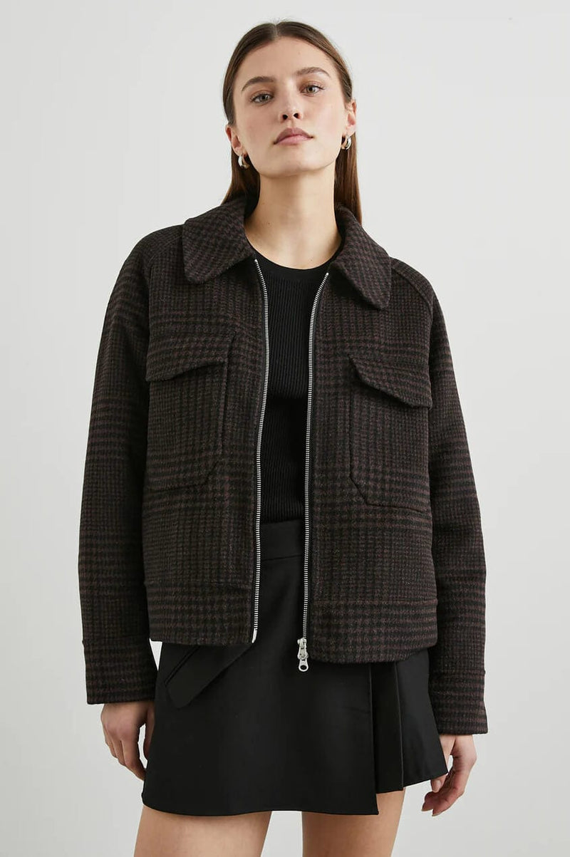 Rails Jackets Rails Cheyenne Jacket in Espresso Houndstooth