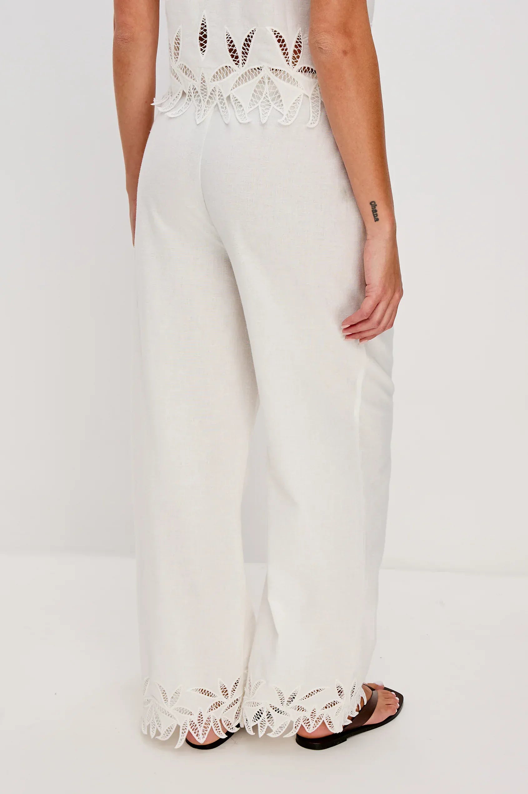 Rails Pants Rails - Emmie pant in white palm embroidery