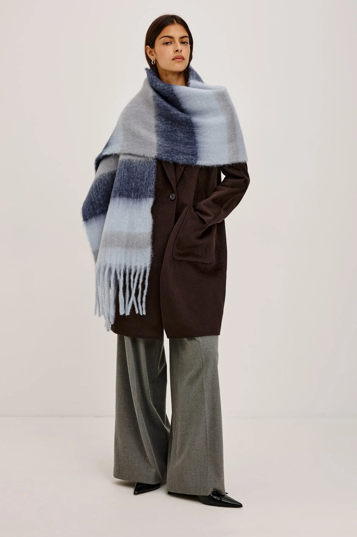Rails Scarves & Shawls O/S Rails - Oslo scarf in Sky Indigo Stripe