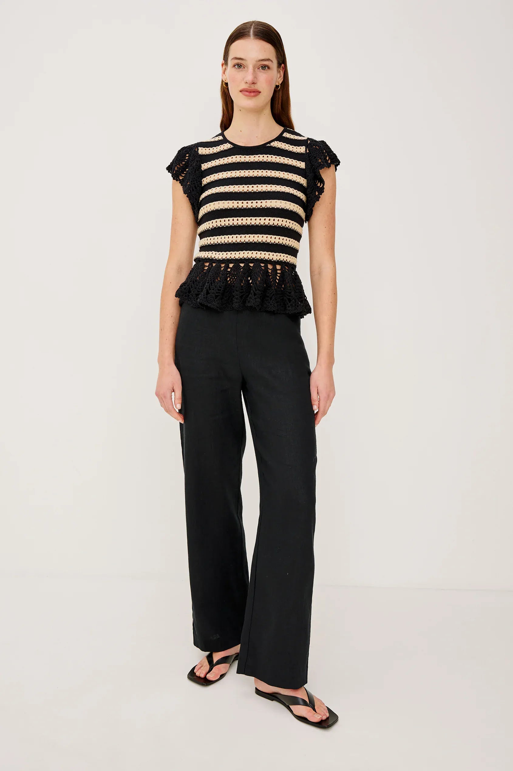 Rails Shirts & Tops Rails - Coen Top in Black Oat Stripe
