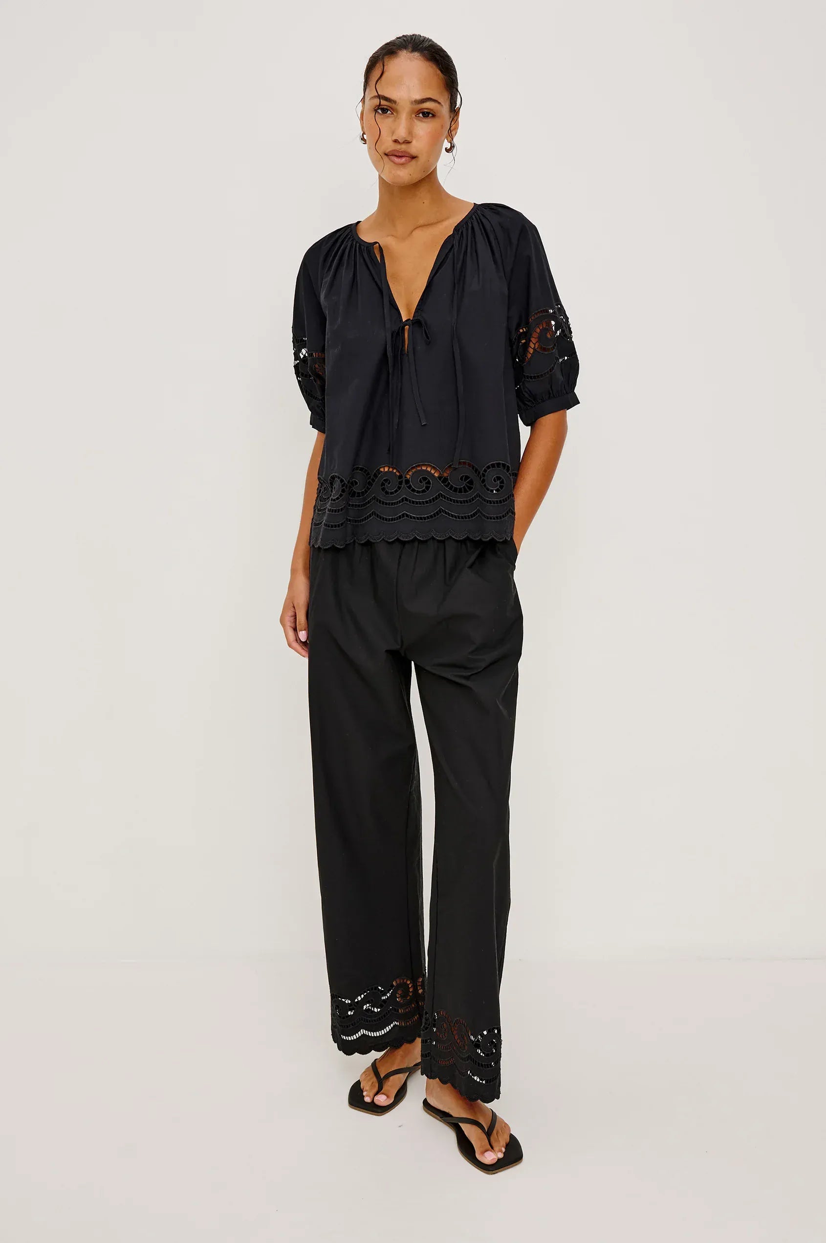 Rails Shirts & Tops Rails - Henrik Pant in Black embroidery
