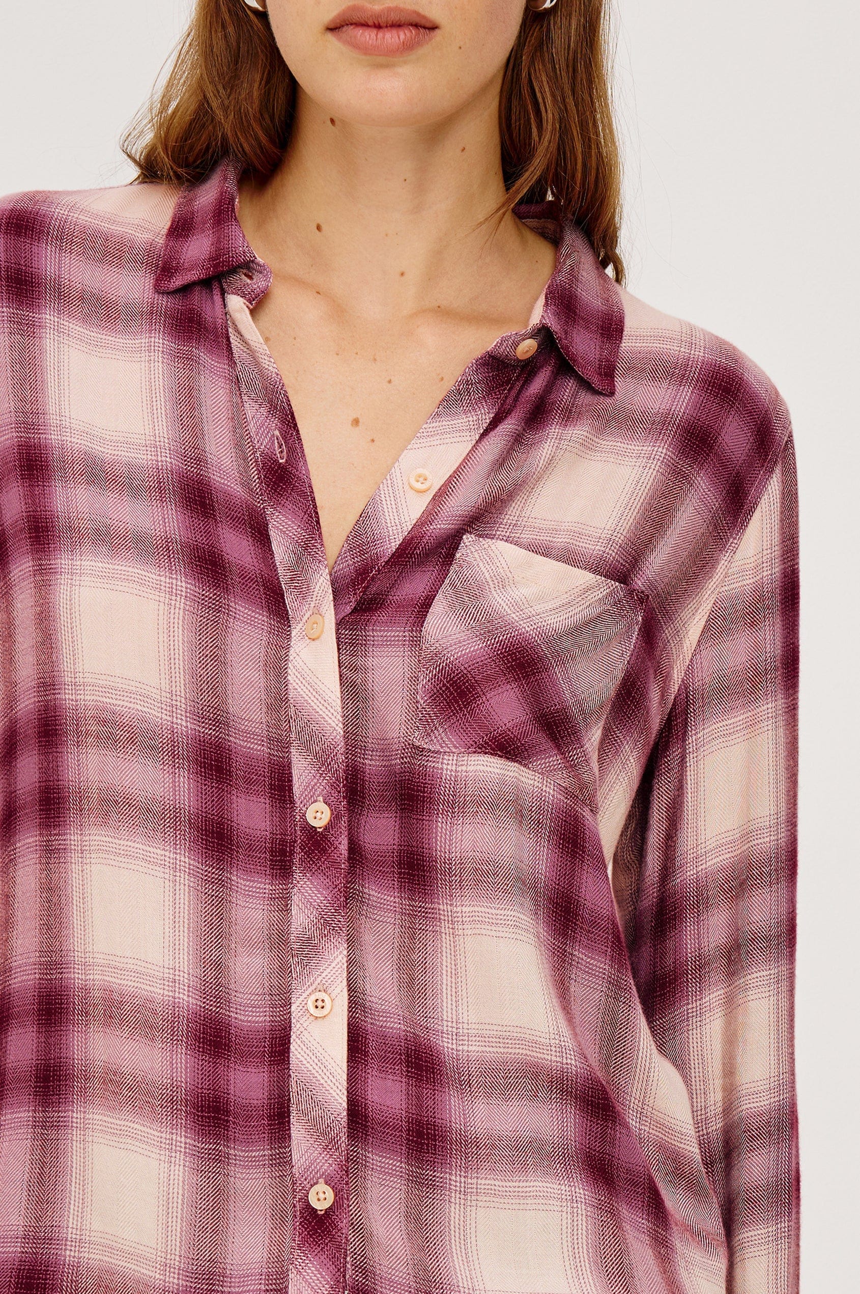 Rails Shirts & Tops Rails - Hunter shirt Faded Plum Ivory