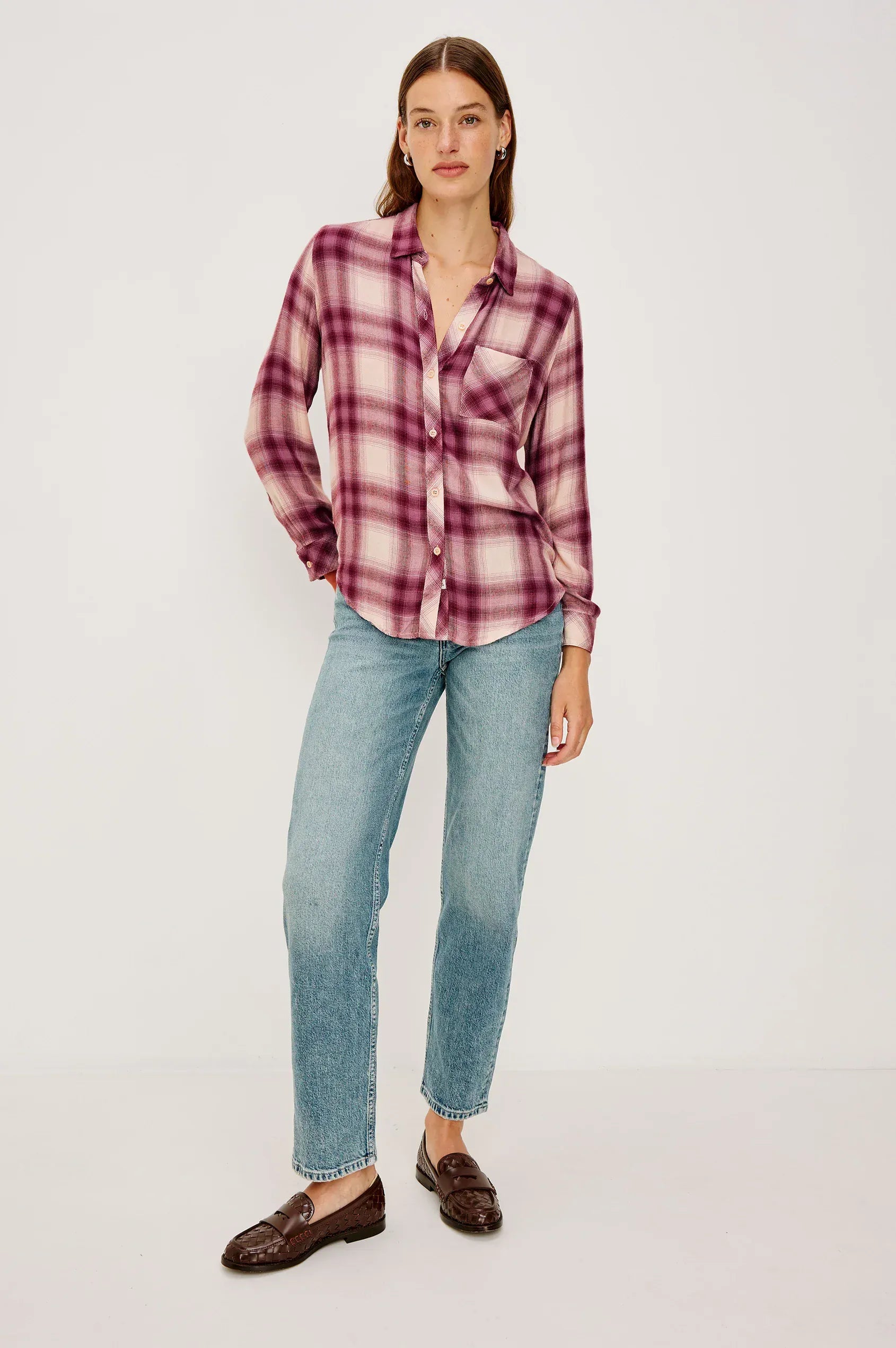 Rails Shirts & Tops Rails - Hunter shirt Faded Plum Ivory