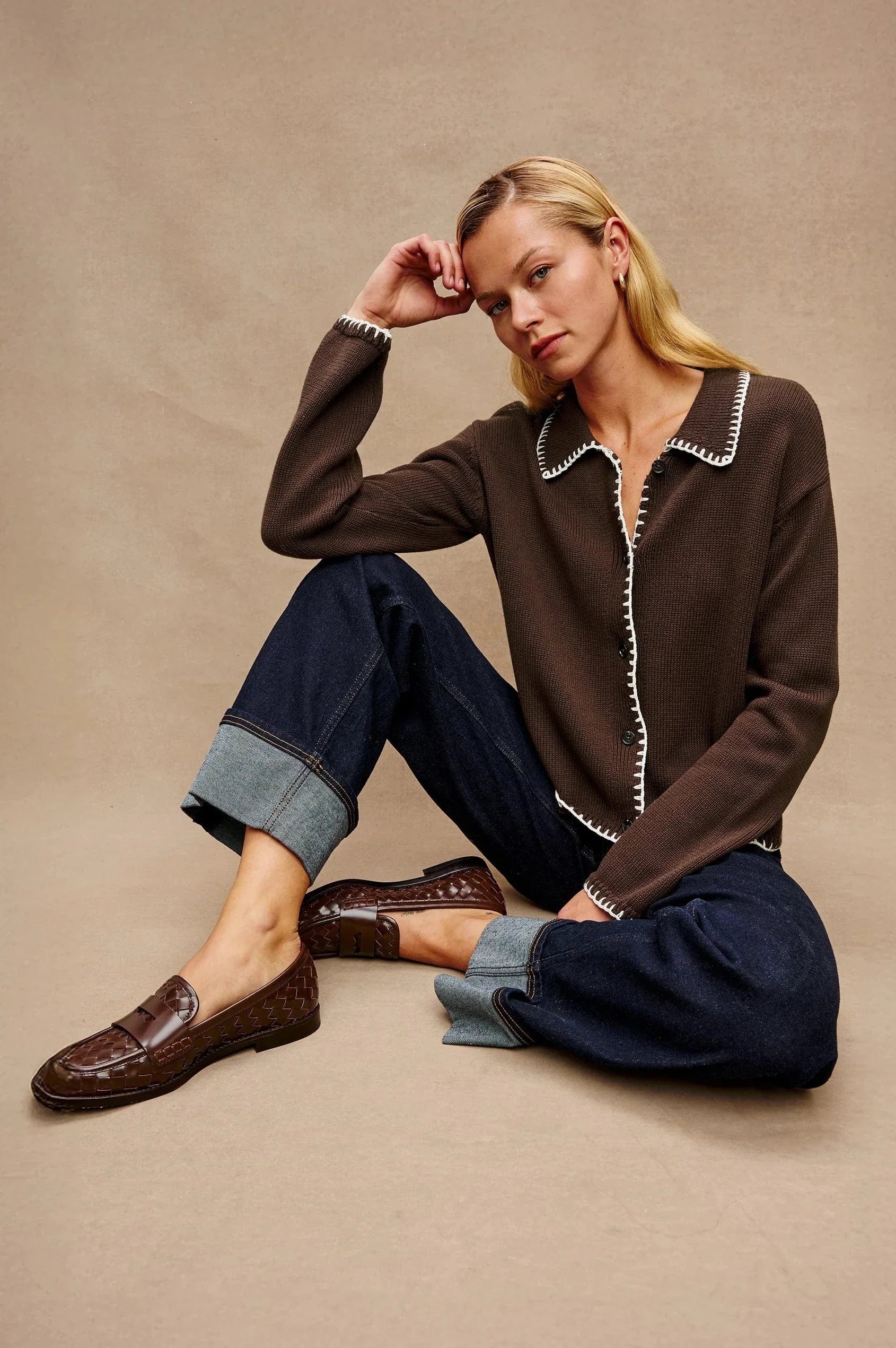 Rails Tops Rails - Rayleen Sweater in brown ivory