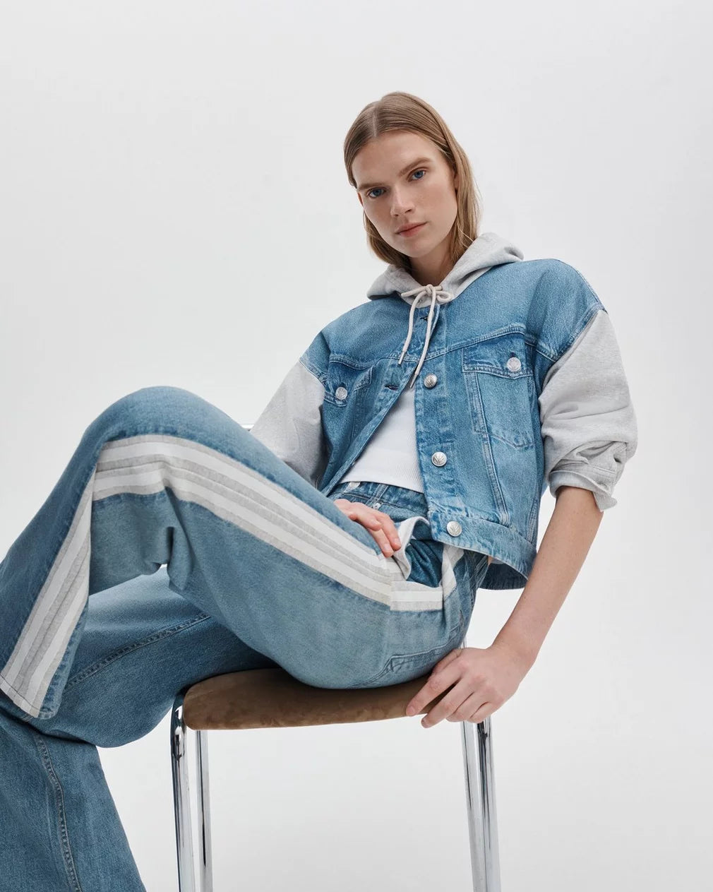 Rag & Bone - Miramar Terry Pull on wide leg pant in sport combo