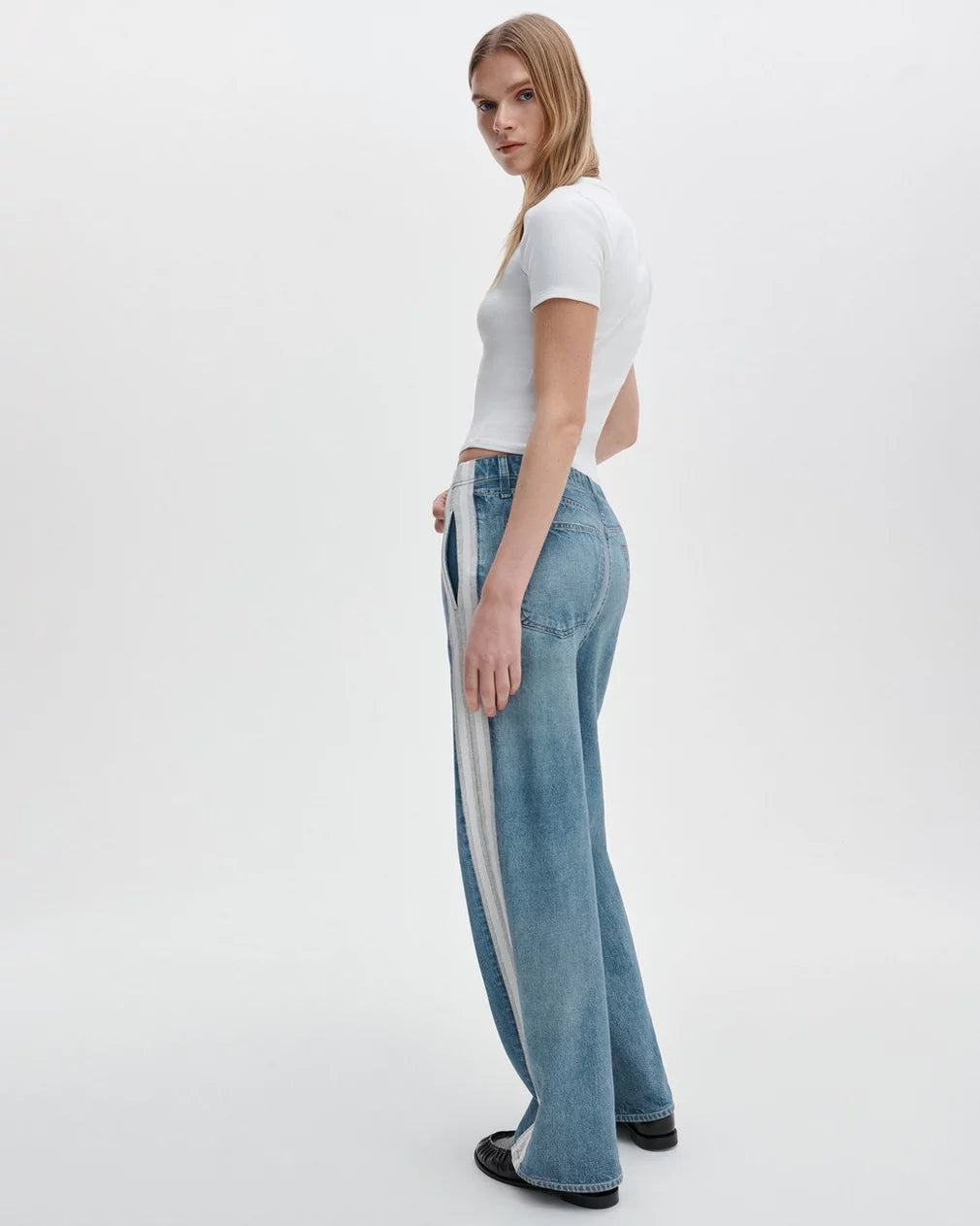 Rag & Bone - Miramar Terry Pull on wide leg pant in sport combo