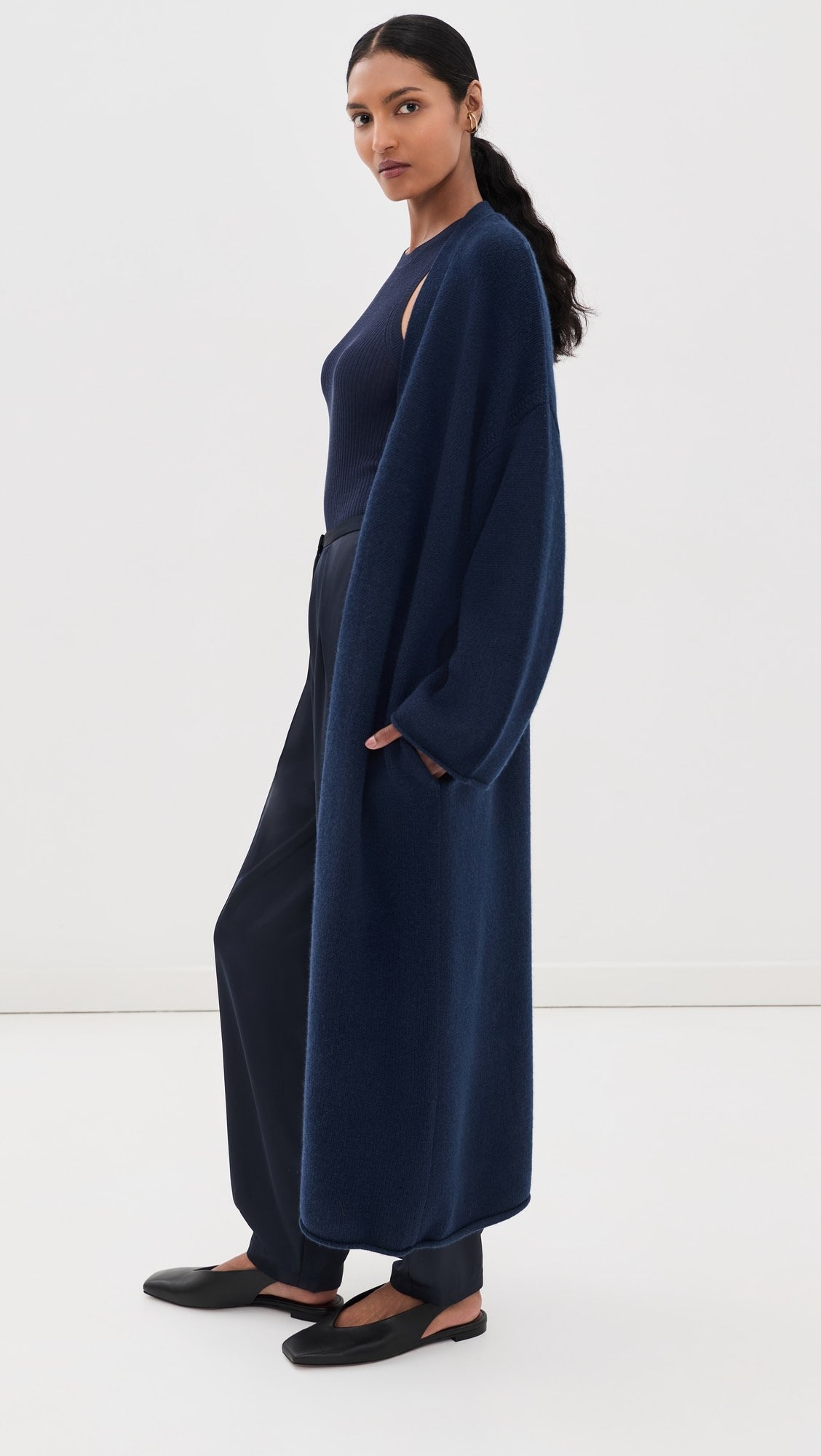 SABLYN - Toma Slouchy Cashmere Duster in Midnight Navy