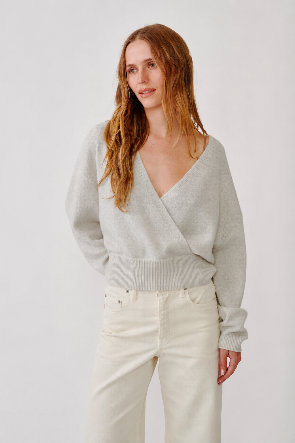 Sablyn - Koda wrap sweater in Blizzard