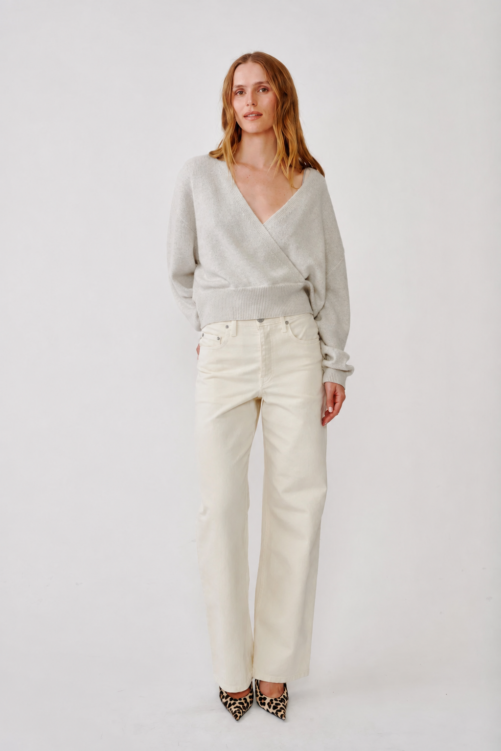 Sablyn - Koda wrap sweater in Blizzard