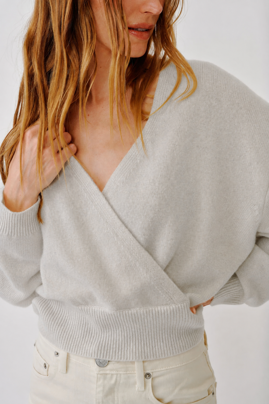 Sablyn - Koda wrap sweater in Blizzard