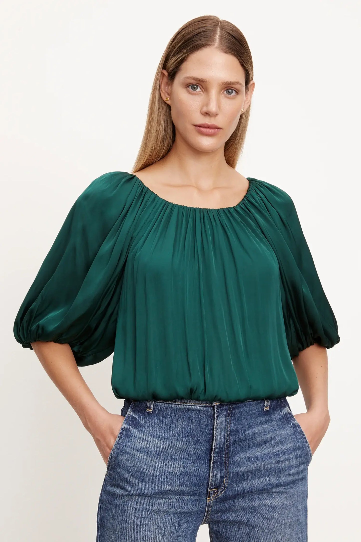 Velvet - Tami Blouse in Fern Green