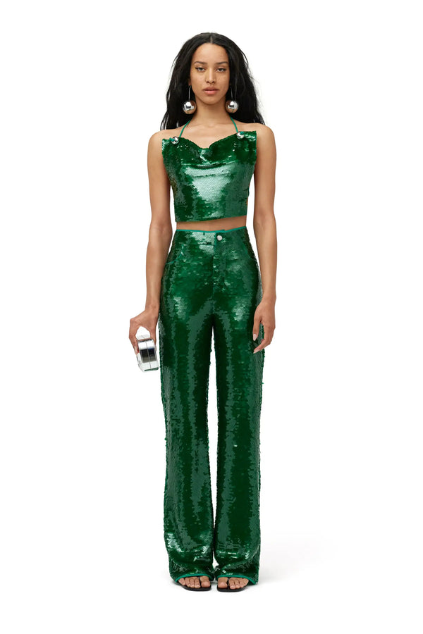 Simon Miller  - Can Can Pant in Joot Green sequins