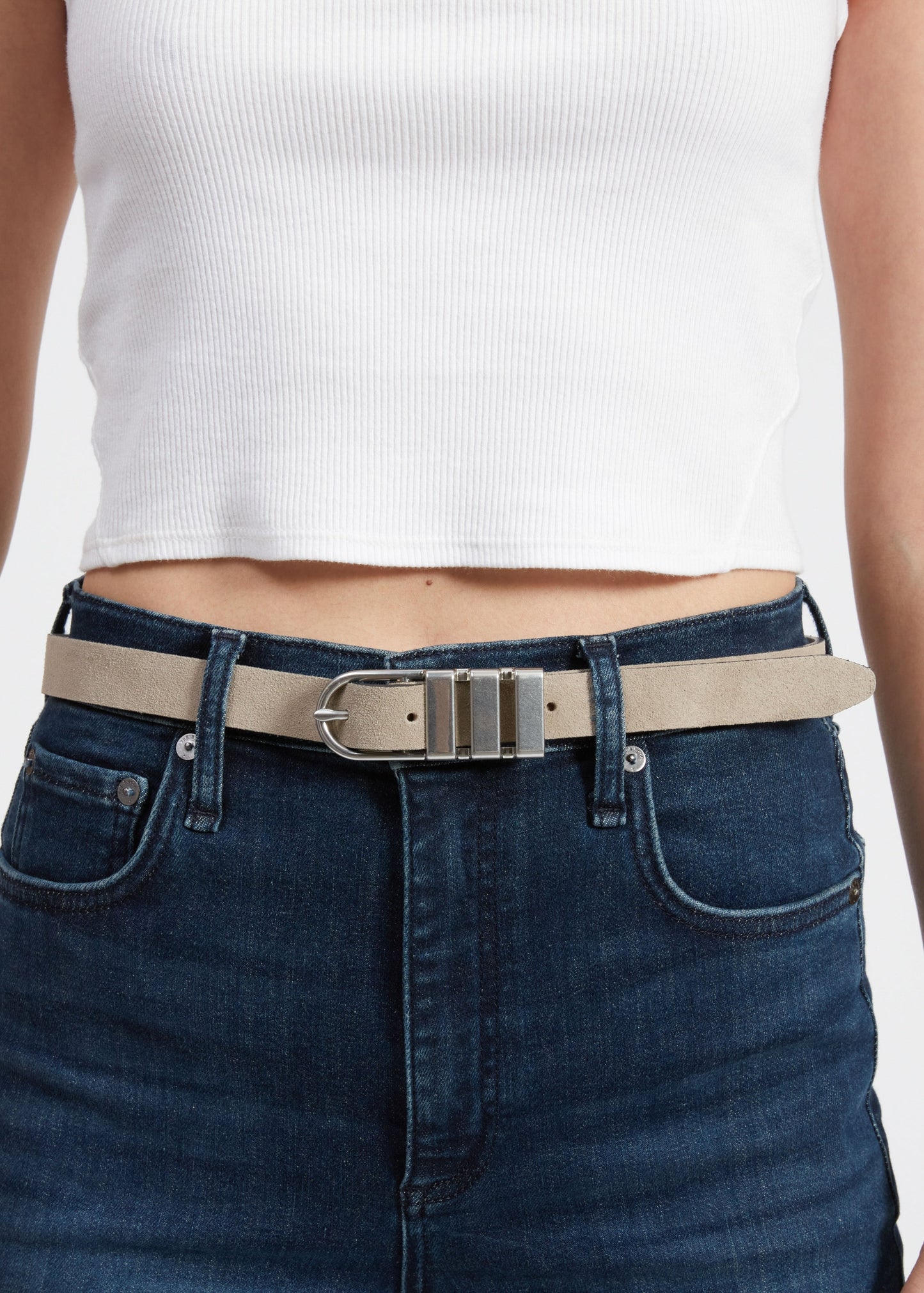 The Porto. Secured with a custom triple-bar buckle belt, our English crafted belt is the ideal understated statement.