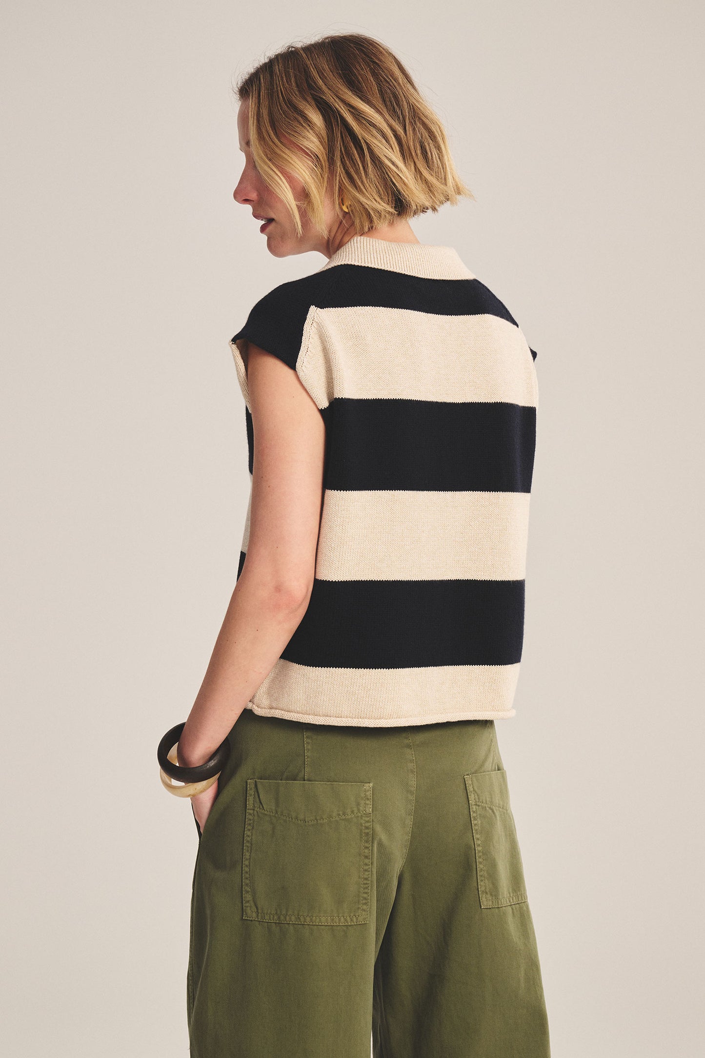 Velvet - Zoella top in Oat Navy